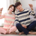 Bộ đồ ngủ mùa xuân và mùa thu cotton nữ kích thước lớn mùa thu đông đồ bộ nữ Cặp đôi