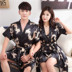 Couple áo ngủ mùa hè ngắn tay lụa mỏng áo choàng tắm sexy nam giới và phụ nữ dây đeo nightdress hai mảnh phù hợp với dịch vụ nhà bộ đồ ngủ 2 dây Night Robe