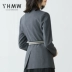 [156 nhân dân tệ mới] Áo khoác vest nữ dáng dài tay dài phần mỏng 2018 xuân giản dị phù hợp với nữ nhỏ