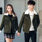 Mùa thu và mùa đông cặp đôi áo ve áo thủy triều mã nhỏ XS số S mã phiên bản tiếng Hàn của áo tự canh ngắn phần áo sơ mi nam nữ