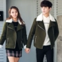 Mùa thu và mùa đông cặp đôi áo ve áo thủy triều mã nhỏ XS số S mã phiên bản tiếng Hàn của áo tự canh ngắn phần áo sơ mi nam nữ jacket nam