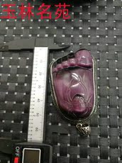 Украшения на шею 玉林名苑古玩玉器清代紫色老猫眼宝石知足常乐佛脚挂件老吊坠项坠