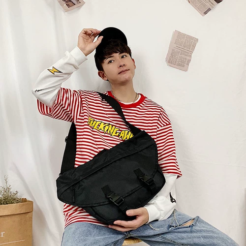 Брендовая нагрудная сумка, трендовая вместительная и большая сумка через плечо, рюкзак для школьников на одно плечо, в корейском стиле