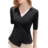 Футболка, спортивная одежда, корсет, V-образный вырез, в западном стиле, облегающий крой