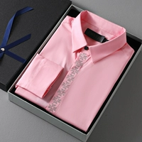 Брендовая розовая модная рубашка, эластичный хлопковый топ