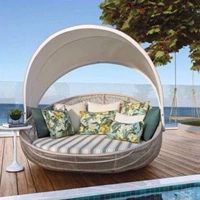 Наружная лозая лоза, балконная кровать, терраса бассейн, лежащая кровать, пляж, кровать сад сад Большой круглый двор лежащий кровать