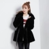 Áo khoác lông nữ ấm áp mùa đông dài 2018 phiên bản mới của Hàn Quốc áo nhung lỏng giả lông dài tay áo dạ lông Faux Fur