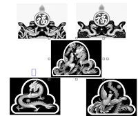 Shuanglong Jing Dragon и Phoenix Monument, Relief, Shuangfeng Grey Map Tomine Tombstone Fief -Piece Set Shuanglong Stele Pearl Stone Caring
