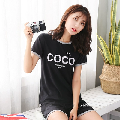 睡衣女夏两件套女士短袖短裤女睡衣两件套可爱女装家居服两件套装-淘宝网