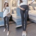 Quần bà bầu mùa thu Hàn Quốc phiên bản mùa xuân và mùa thu mỏng mặc quần legging cotton cotton cỡ lớn thể thao nâng bụng quần bầu Phụ nữ mang thai quần / quần bụng