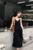 Thức ăn thừa mùa hè 2018 mới của phụ nữ phần dài V-Cổ váy đàn hồi eo màu rắn sling bánh váy Một từ váy mẫu đầm xòe A-Line Váy
