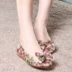 Jinxiu mùa xuân và mùa hè mới Bắc Kinh cũ giày vải nữ đậu nông miệng phẳng giày lười biếng đơn giày làm việc đầu tròn giúp đỡ thấp shop giay dep Giày cắt thấp