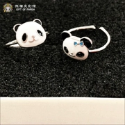 Panda Wenchuang Hall Tứ Xuyên Thành Đô Lưu niệm Quà tặng ở nước ngoài Panda Ring Ring Khóa trẻ em Trang trí - Nhẫn