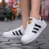 Giày cao gót nam Shell phiên bản Hàn Quốc của xu hướng giày nhỏ màu trắng giày thông thường giày vải sinh viên - Plimsolls