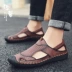 Giày sandal nam da đế bệt đi biển mùa hè xu hướng thời trang thoáng khí giày đế mềm chống trơn trượt đế mềm - Sandal giày nam công sở Sandal