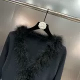 Лонгслив, корсет, трикотажный свитер, осенний, V-образный вырез, по фигуре