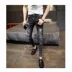 Quần jean nam màu đen phiên bản Hàn Quốc của xu hướng tự tu luyện quần lỗ ở thanh niên kéo dài quần nam mùa xuân và quần áo mùa hè nam - Quần jean