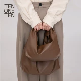 Большая коричневая сумка на одно плечо для отдыха, ноутбук