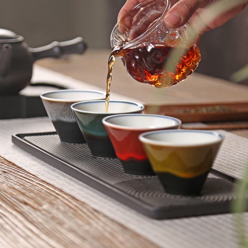 窑变陶瓷品茗杯套装,送客户长辈礼物 窑变陶瓷品茗杯套装,送客户长辈礼物
