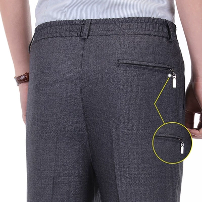 Xia mỏng trung niên của nam giới thường quần không-sắt quần cũ nam vành đai đàn hồi quần quần cao eo squat lỏng