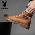Playboy Martin giày nam mùa đông nước Anh công cụ trợ giúp giày nam giày thủy triều nam giúp cao cộng với nhung ấm giầy cổ cao nam Giày ống