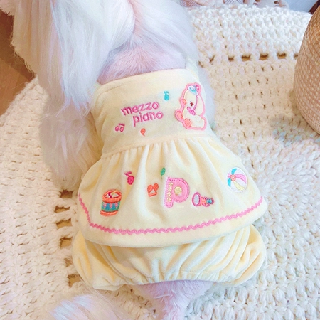 Один KZ 2 куски нижних рубашек и юбок для ремней корейской собачьи одежды плюшевая плюшка для собаки весна и осенняя одежда