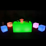 Светодиодный светодиодный кубический бар KTV легкий пластиковый квадратный табурет Творческий красочный водонепроницаемый стул наружная светящаяся мебель