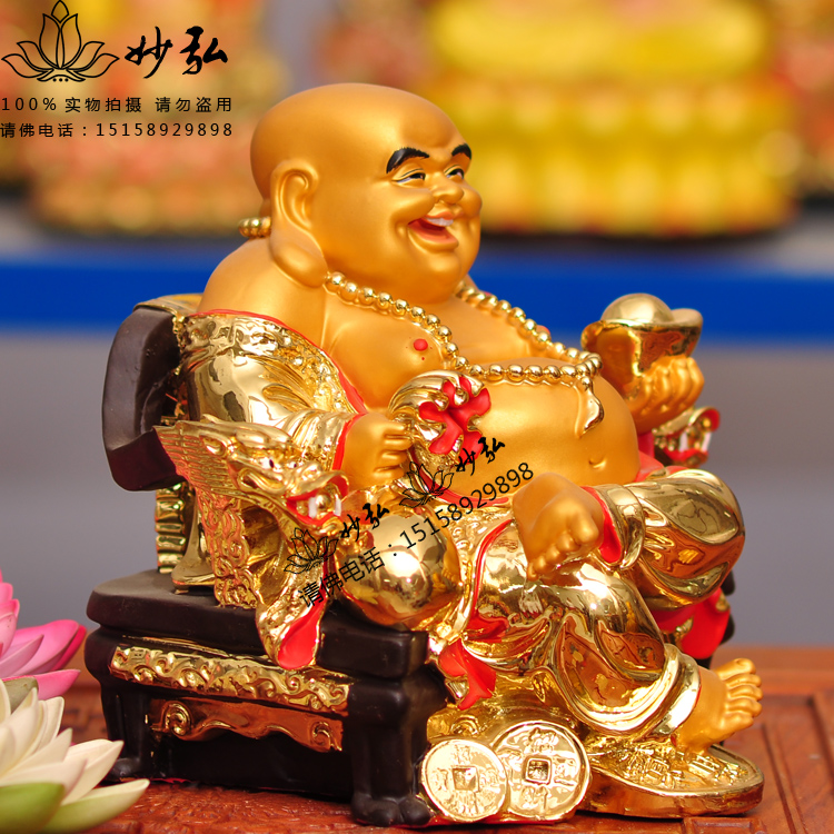 10 Inch Dragon Chair Maitreya Buddha 26cm Big Belly Maitreya Smiley Big Belly Buddha Laughing Buddha Resin Buddha Statue Factory Direct Sales