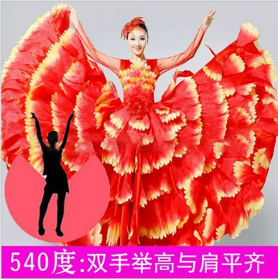 Shengshi Flower Open Bi -sleeve Petal Юбка Открытие танца танца танце