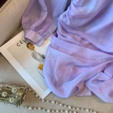 Сиреневое платье, дизайнерский приталенный корсет, юбка, V-образный вырез