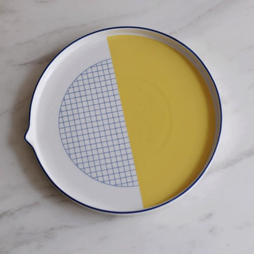 [Mengtian Liangpin] Creative INS Classic Yellow Blue Launcher Ceramics Plate/Light Food Postering Artifact