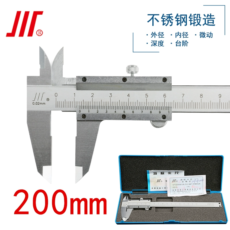 thước kẹp total Tập Vernier Caliper 0-150mm Thép không gỉ 0-200mm 0-300mm Đồng hồ đo dầu Cơ khí chính xác cao Cấp công nghiệp đo chính xác của thước kẹp thước kẹp là dụng cụ đo dùng để đo Thước kẹp cơ khí