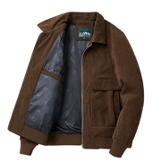 Áo khoác nhung kẻ áo khoác nam mùa xuân và mùa thu xu hướng mới dáng rộng vải to sợi ve áo dụng cụ cao cấp nhiều túi áo khoác