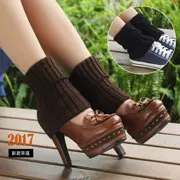 Phiên bản Hàn Quốc của vớ mắt cá chân ấm áp của phụ nữ ngắn đặt vớ chân bộ Hàn Quốc mùa thu mắt cá chân cổ tay vớ len mắt cá chân