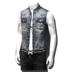 Đầu máy Harley đứng cổ áo vest nam thời trang châu Âu và Mỹ cỡ lớn cưỡi vest ngoài trời denim vest mỏng shop thời trang nam Cao bồi