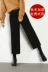 Thu đông 2018 mới Quần lửng ống rộng Hàn Quốc nữ 9 điểm size lớn eo cao thả dày thun co giãn đen quần thẳng áo gile nữ Cộng với kích thước quần áo