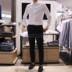 19 mẫu khuyến mãi xuân hè ZIOZIA Hàn Quốc mua phiên bản tiếng Hàn của doanh nghiệp tự tu nam áo sơ mi trắng dài tay thuần khiết - Áo áo sơ mi sọc caro Áo