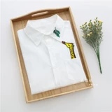 Весенняя хлопковая свежая рубашка, лонгслив для школьников, коллекция 2021, с вышивкой