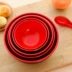 Đen đỏ giả sứ bát nhựa phong cách Nhật Bản bát gạo bát lớn bát nhỏ sáng tạo Hàn Quốc súp bát mì ăn liền bát melamine bộ đồ ăn D