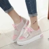 Giày vải mới Velcro 2018 mới dành cho nữ sinh viên Hàn Quốc phiên bản giày đế xuồng dày của Hàn Quốc
