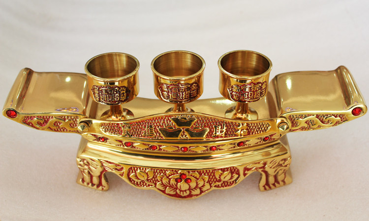 供盘供果盘莲花供盘法器 台湾合金果碟供碟佛堂供具佛教用品批发