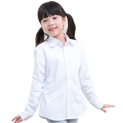 Хлопковая утепленная рубашка, школьная форма с круглым воротником, подходит для подростков