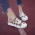 Sinh viên Bao Đầu nửa dép nữ mùa hè 2018 dép mới Hàn Quốc phiên bản của hoang dã không có gót giày vải phẳng cao đẳng gió giầy anta nữ Plimsolls