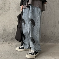 Оригинальные брендовые штаны, джинсы в стиле хип-хоп подходит для мужчин и женщин, свободный крой
