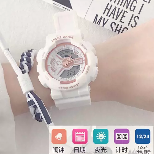 Брендовые электронные водонепроницаемые трендовые мужские часы подходит для мужчин и женщин для влюбленных, в корейском стиле, простой и элегантный дизайн