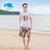Ba con cá voi mẹ và con gái cha mẹ con bãi biển bé gái váy ngắn gia đình ba váy gia đình cha quần bãi biển - Trang phục dành cho cha mẹ và con quần áo bé trai Trang phục dành cho cha mẹ và con