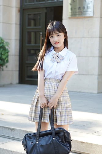 Японская летняя форма для школьников, студенческая юбка в складку, высокая талия, 48см