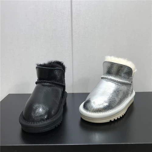 Зимние нескользящие модные кожаные короткие сапоги на плоской подошве, 2019, из натуральной кожи, круглый носок