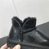 Зимние нескользящие модные кожаные короткие сапоги на плоской подошве, 2019, из натуральной кожи, круглый носок