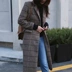 Áo khoác len trong phần dài 2019 phiên bản mới của Hàn Quốc về khí chất là áo khoác mỏng mùa thu và mùa đông mẫu kẻ sọc phổ biến của phụ nữ - Áo Hàn Quốc